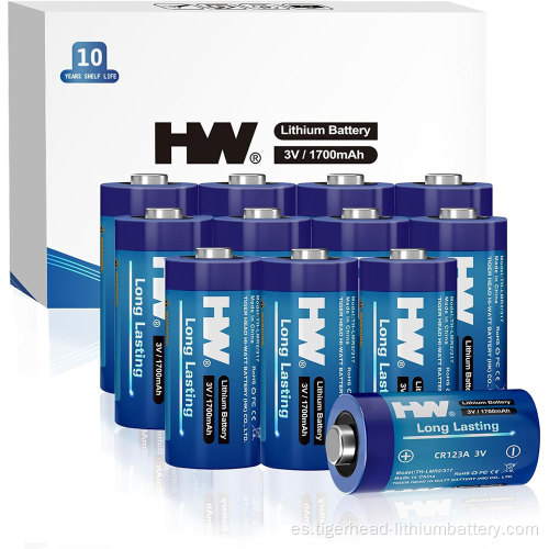 Batería de litio de 12 piezas 3 V CR123A 1700 mAh